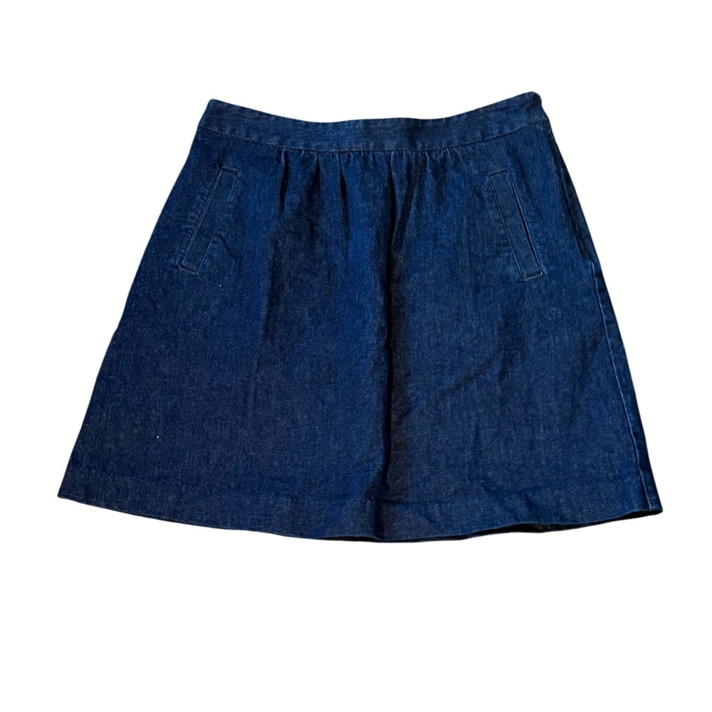 Boden Denim A-Line Mini Skirt Blue Cotton Size 8 - Picture 3 of 6